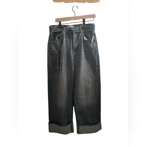 Free People We The Free East Bay Cuffed Straight Jeans | Belted | Size 29 | NWT